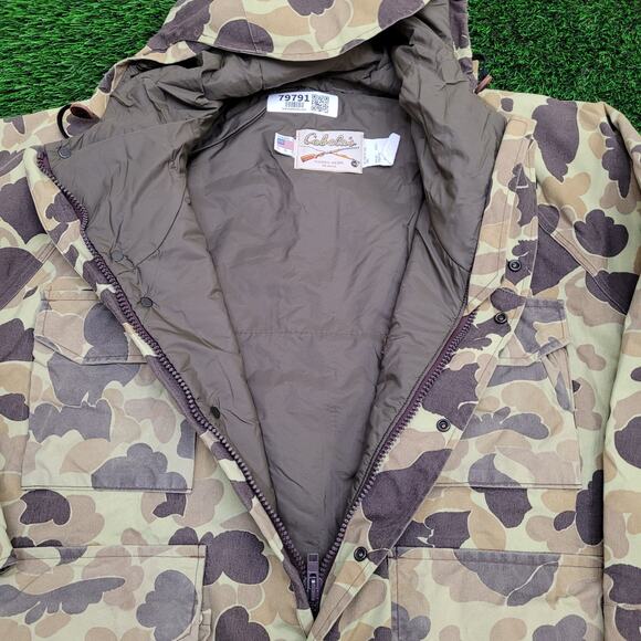 Vintage 90s Cabelas Hunting Jacket Large 26x30 Lined Hunting - Picture 15 of 16